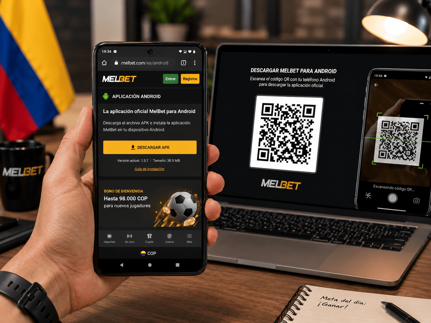 Código QR para descargar MelBet APK