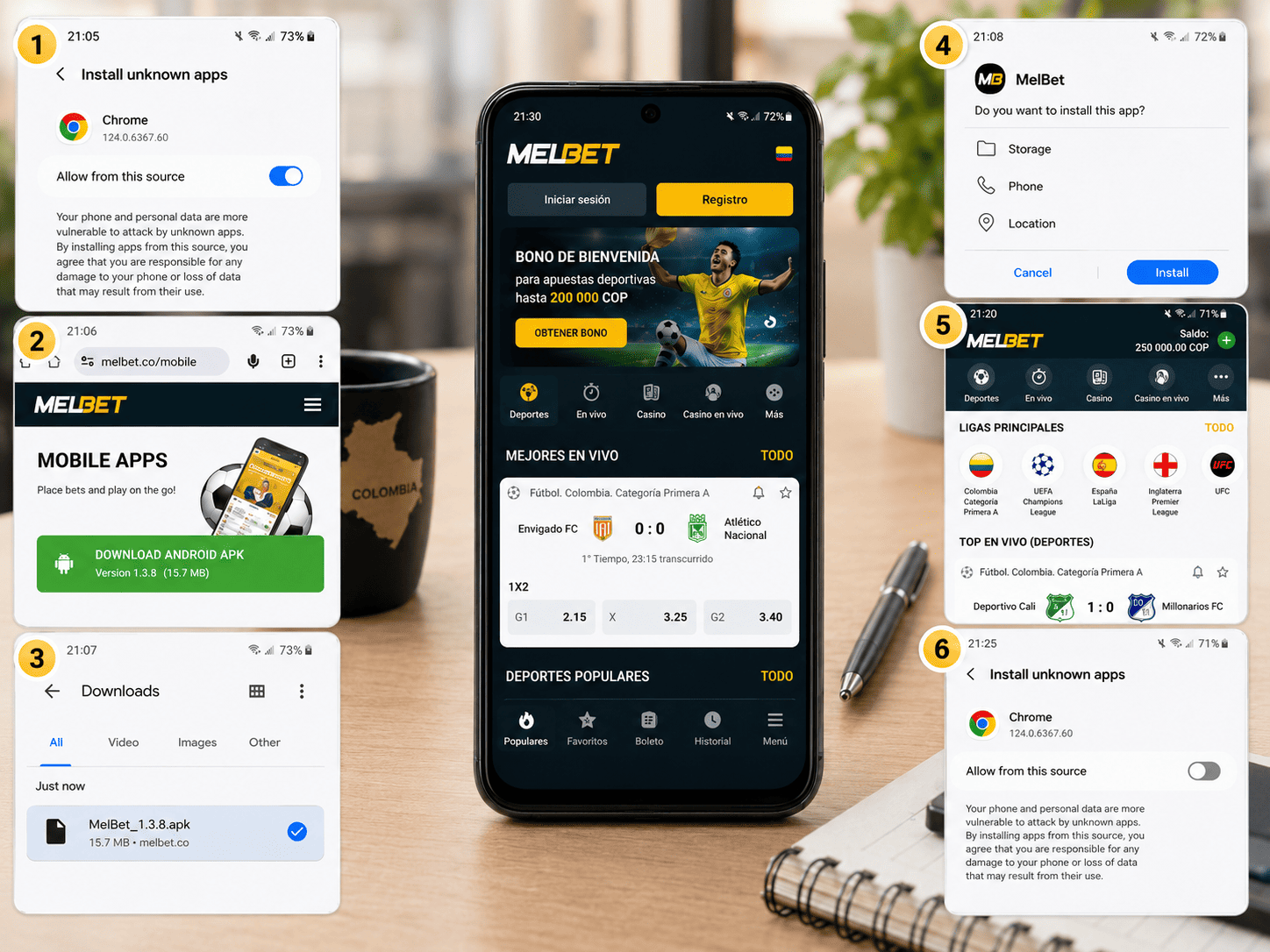 Instalación de MelBet APK paso a paso