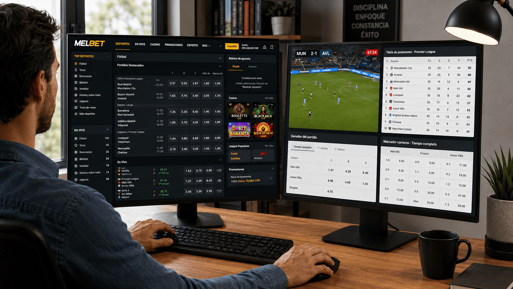 Múltiples eventos y ventanas en la versión de escritorio de MelBet para PC